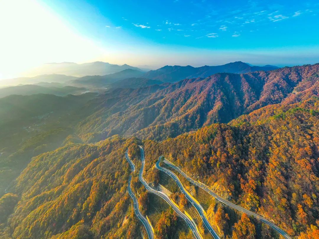 秋染金寨中国红岭公路